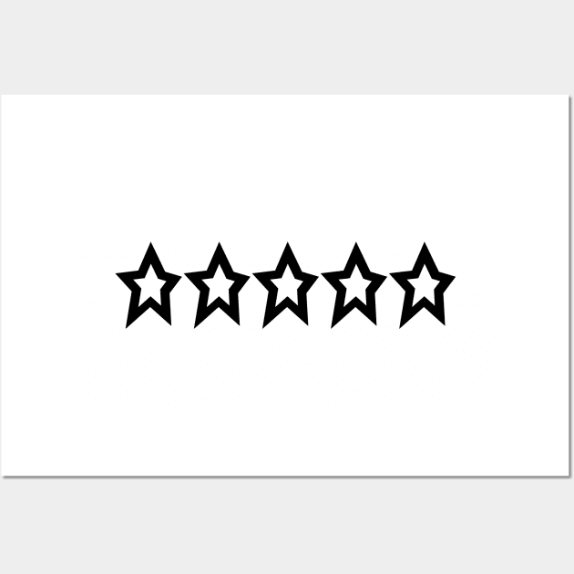 Five Black Thick Line Stars Minimal Graphic Art Wall Art by ellenhenryart